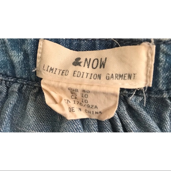 h&m limited edition size 10 light denim flowy top - Picture 7 of 8